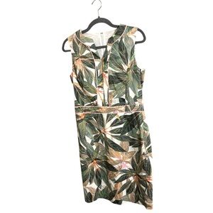 Brooks Brothers Tropical Print Sleeveless Sheath Summer Dress‎ Size 6